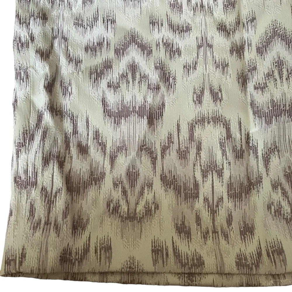 Ann‎ Taylor Womens 6P Petite Beige Purple Print Lined Dressy Mini Skirt Back Zip